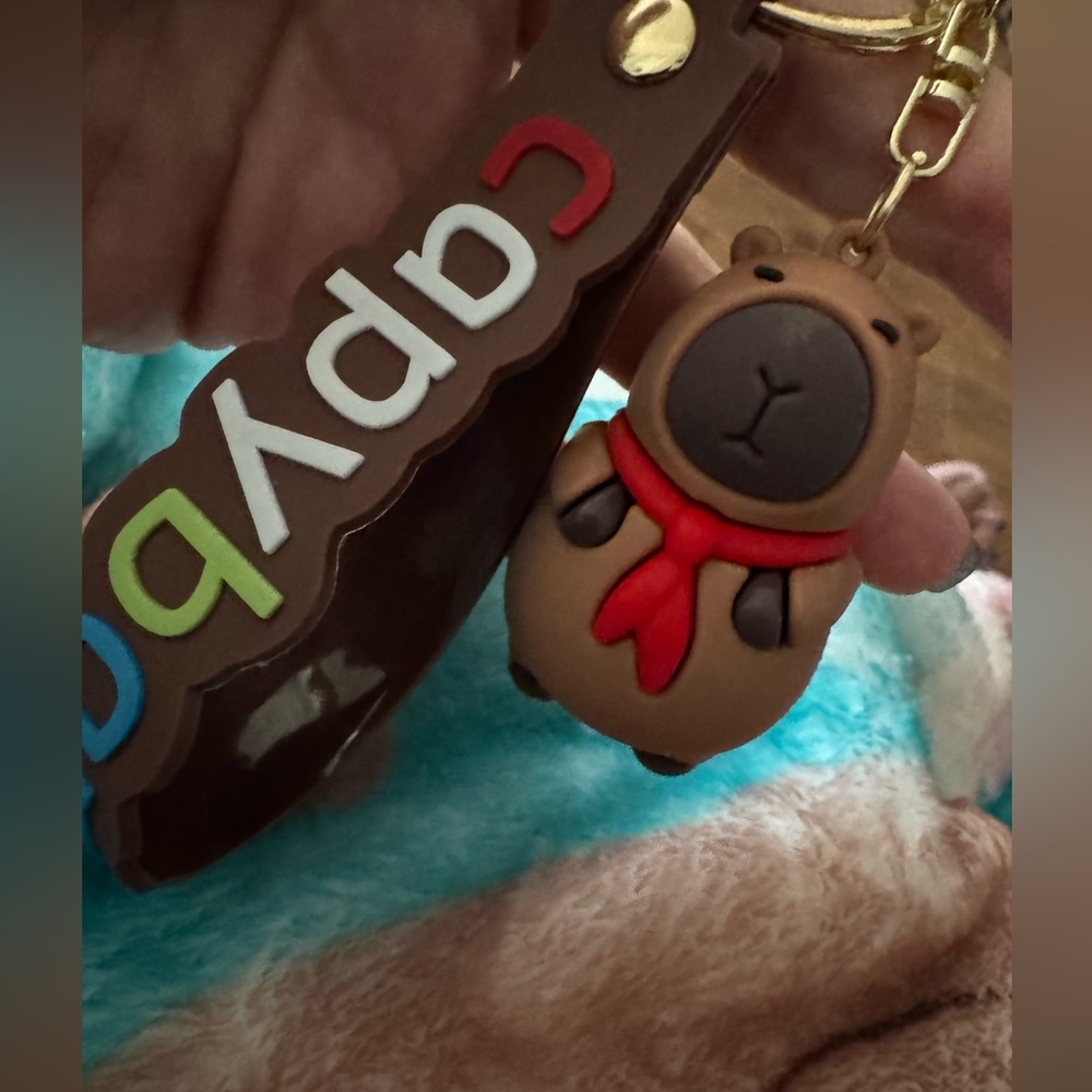 Capybara cafe keychain NEW
